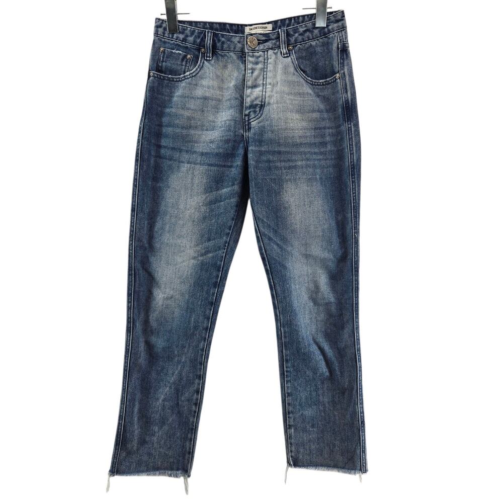 One Teaspoon Jeans‎ Womens 26 Truckers Mid Waist Straight Leg Cropped Designer